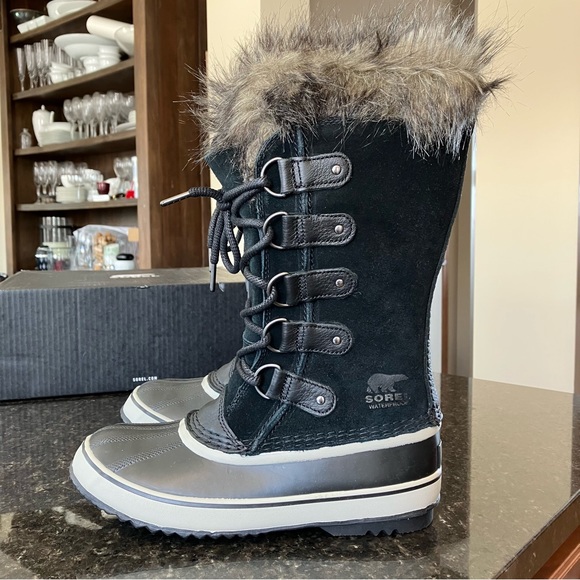 New Sorel Women's Joan of Arctic Boot, Waterproof Winter Boots, Faux Fur Black - Picture 4 of 16